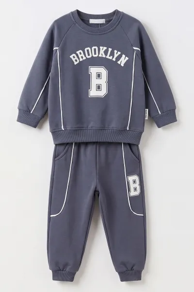 İndigo (3-12 Yaş) Brooklyn Baskılı 3 ip Şardonlu Erkek Çocuk Kışlık Takım 494718