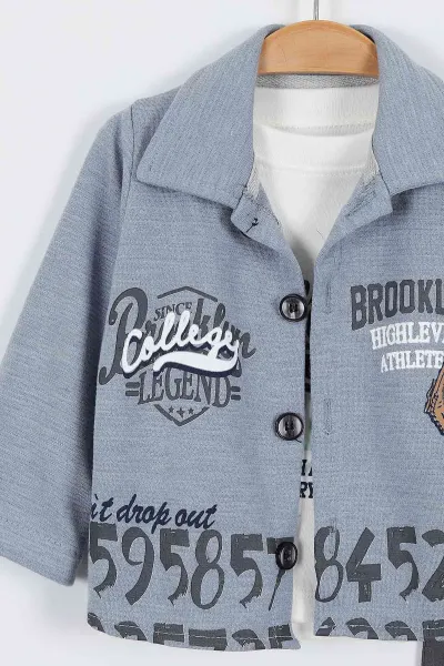 İndigo (3-18 Ay) Brooklyn Legend Baskılı 3'lü Erkek Bebek Takım 340633