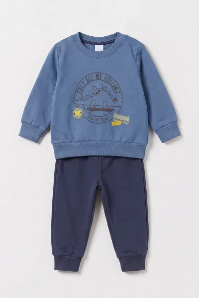 indigo-3-24-ay-dino-baskili-2-ip-erkek-bebek-mevsimlik-takim-483990