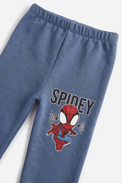 İndigo (3-24 Ay) Spidey Baskılı 3 İp Şardonlu Erkek Bebek Kışlık Takım 497120