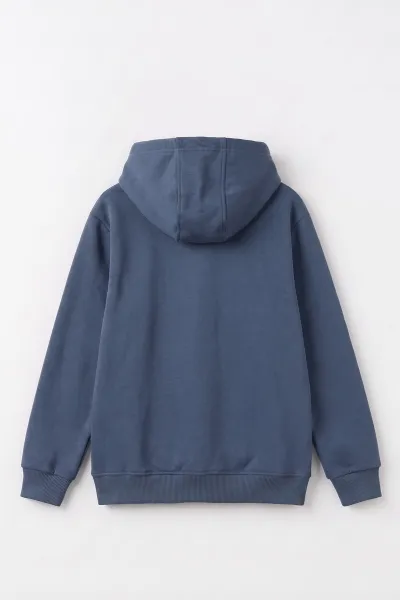 İndigo (4-12 Yaş) Confidence Kabartma Baskılı Kapüşonlu ve Kanguru Cepli 3 İp Şardonlu Erkek Çocuk Sweatshirt 497753