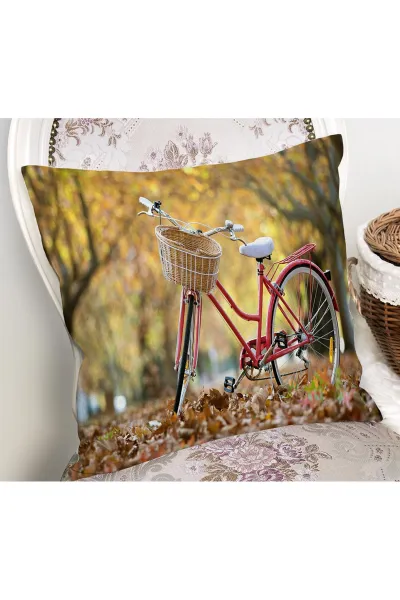 Kırmızı 43x43 Dijital Baskılı Fermuarlı Modern Kırlent Kılıfı 272762