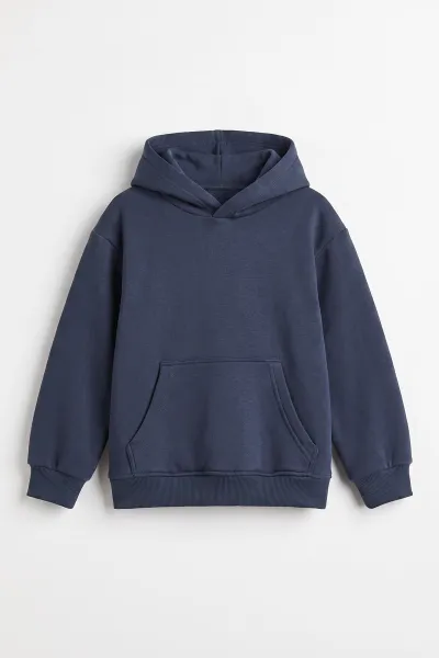 İndigo (5-12 Yaş) Baskısız Kapüşonlu 3 İp Şardonlu Erkek Çocuk Sweatshirt 481763