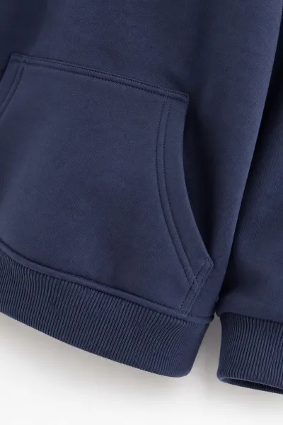 İndigo (5-12 Yaş) Baskısız Kapüşonlu 3 İp Şardonlu Erkek Çocuk Sweatshirt 481763