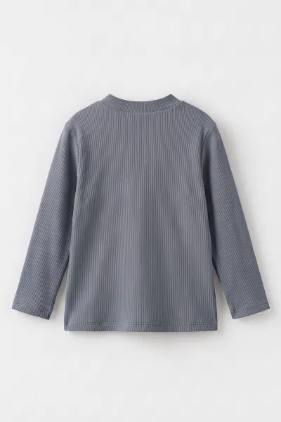 İndigo (5-12 Yaş) Yarım Balıkçı Yaka Kaşkorse Çocuk Body Sweatshirt 495518
