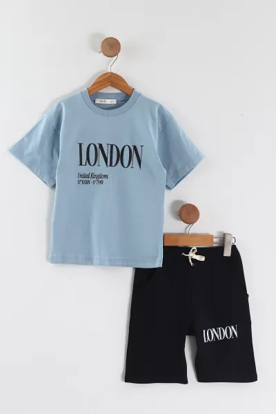 İndigo (6-9 Yaş) London Baskılı Erkek Çocuk Takım 464920