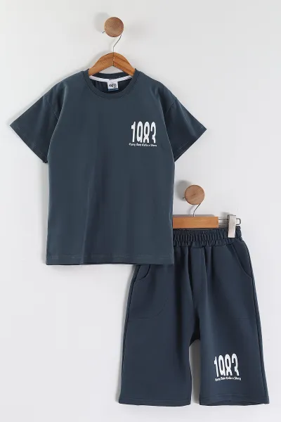İndigo (7-14 Yaş) 1983  Baskılı   Şortlu Süprem Erkek Çocuk Yazlık Takım 446304