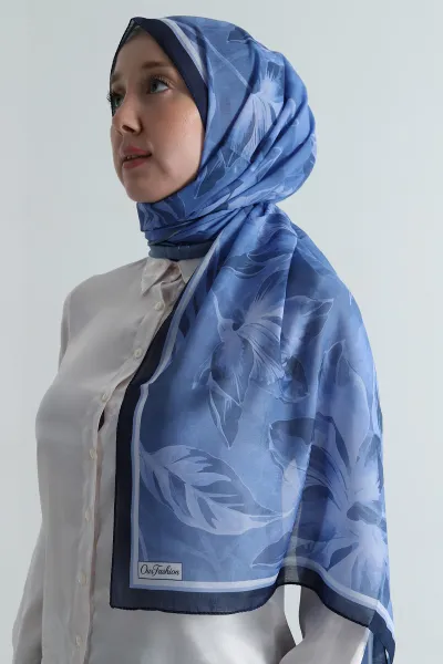 İndigo 75x180 Cm Our Fashion Dijital Baskılı Desenli Nova Şal 396795