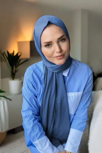 İndigo 75x190 Düz Penye Şal 287350