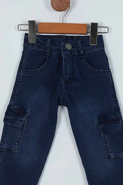 İndigo (8-12 Yaş) Kargo Cepli Kız Çocuk Pantolon 238199
