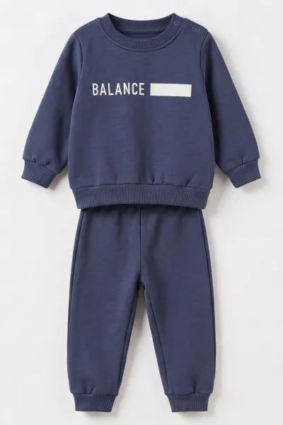 İndigo (9-18 Ay) Balance Baskılı İçi Şardonlu Erkek Bebek Kışlık Takım 493925