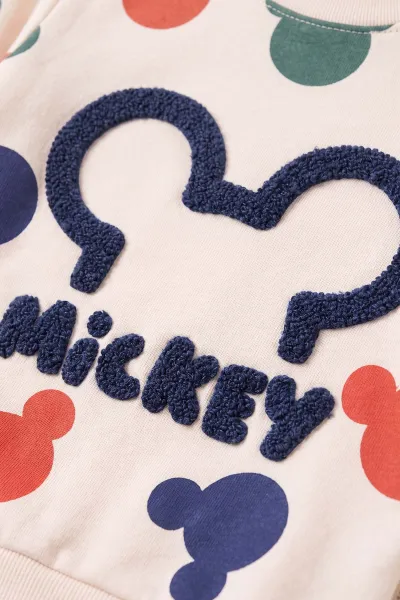 İndigo (9-18 Ay)Mickey Süzene Nakışlı Çıtçıtlı  Bebek Takım 476270