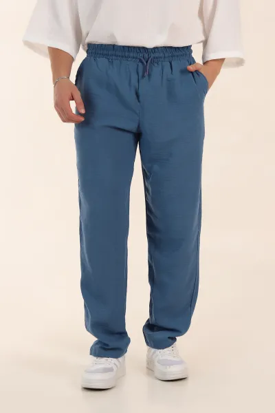 İndigo Baggy Keten Bel Lastikli Erkek Eşofman Altı 364078