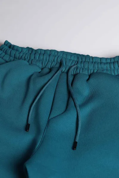 İndigo Baggy Üç İp Şardonlu Belden Bağlamalı Erkek Eşofman Altı 398056