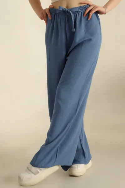 indigo-baglamali-beli-lastikli-dokuma-pantolon-257763