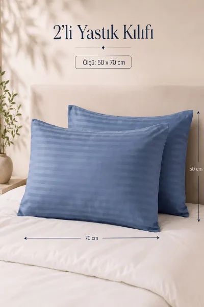 İndigo Bella Home 50x70 Cm 2'li Saten Yastık Kılıfı 474146