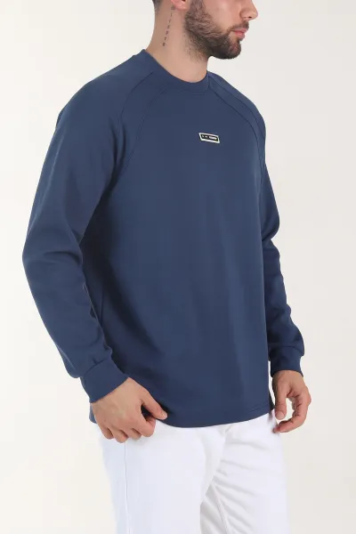 İndigo Bisiklet Yaka Erkek Sweatshirt 406592