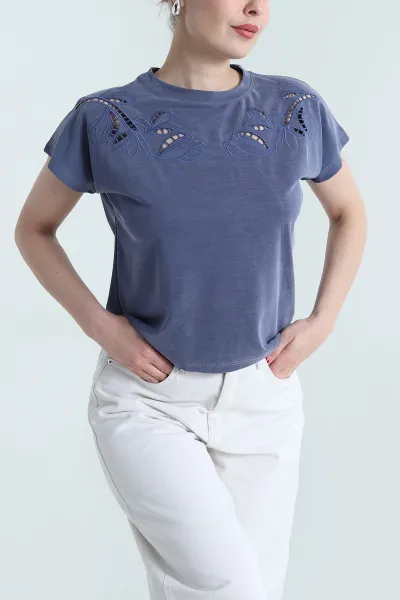 indigo-brode-nakisli-pike-oysho-kadin-bluz-467062