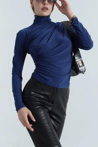 İndigo Büzgülü Sandy Kadın Bluz 388820