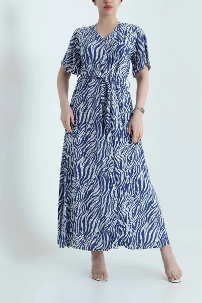 indigo-desenli-dokuma-boydan-dugmeli-kadin-elbise-454398