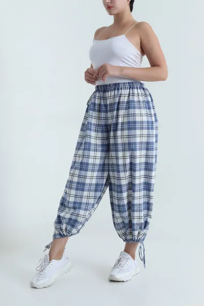 İndigo Dokuma Kadın Şalvar Pantolon 481468