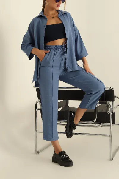 indigo-fakir-kol-keten-pantolon-gomlek-ikili-takim-283221