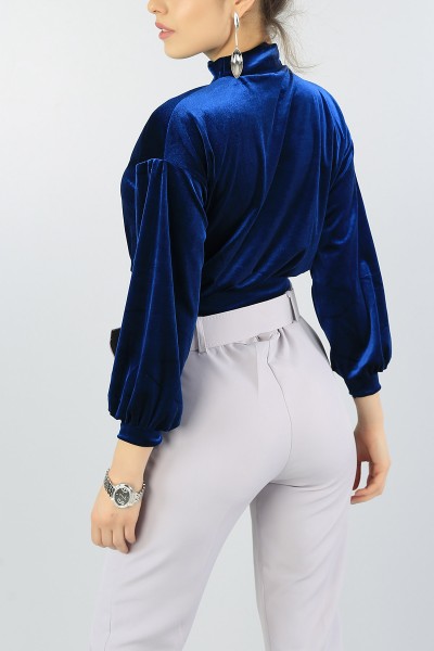 İndigo Kadife Bluz 55261