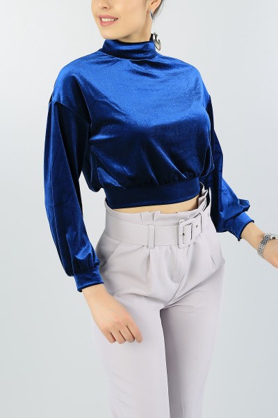 İndigo Kadife Bluz 55261