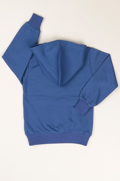 İndigo Kapüşonlu İçi Şardonlu Erkek Çocuk Sweat 80678