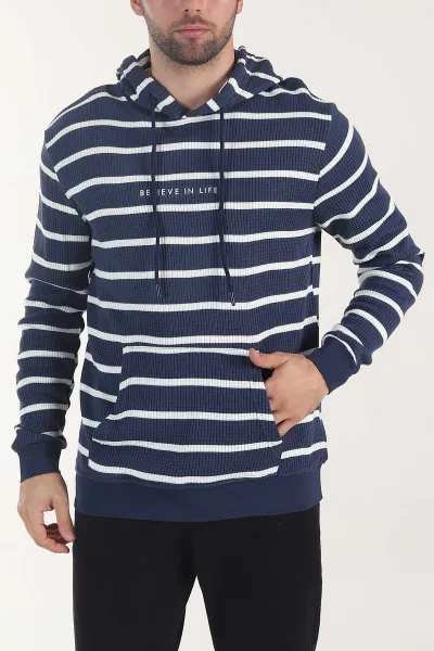 indigo-kapusonlu-yazi-detayli-cizgili-erkek-sweatshirt-407972