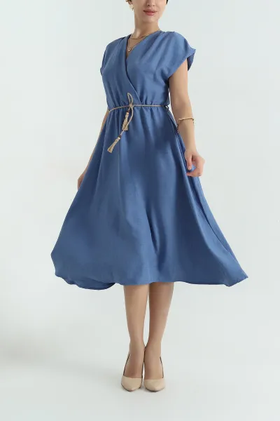 indigo-keten-kruvaze-kemerli-kadin-elbise-372072
