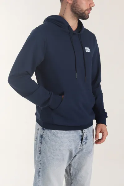 İndigo Kompak Kumaş Baskılı Cepli Erkek Sweatshirt 405617