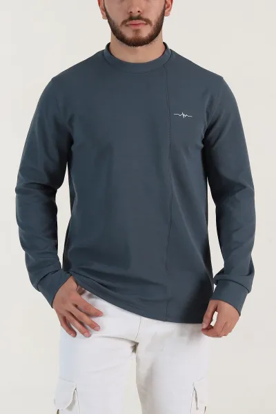 indigo-nakis-detayli-bisiklet-yaka-erkek-sweatshirt-396258