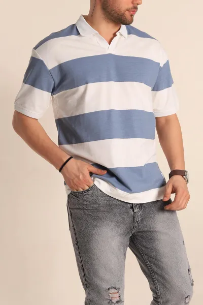 indigo-oversize-iki-ip-genis-cizgili-polo-yaka-erkek-tisort-257564