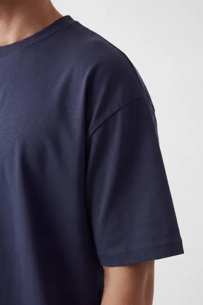 İndigo Oysho Kumaş Oversize Bisiklet Yaka Erkek Tişört 442746