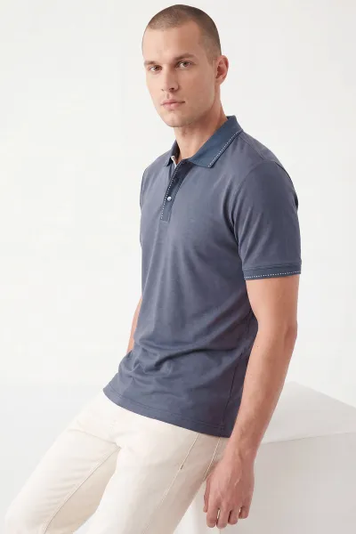 İndigo Oysho Kumaş Polo Yaka Erkek Tişört 467584