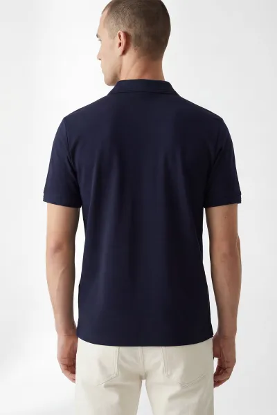 İndigo Polo Yaka Düğmeli Erkek Tişört 435548