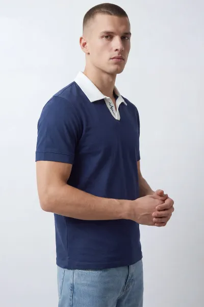 İndigo Polo Yaka Erkek Tişört 435579