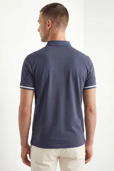 İndigo Polo Yaka Osyho Kumaş Erkek Tişört 433152