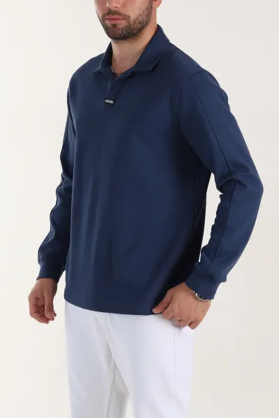 İndigo Polo Yaka Uzun Kollu Erkek Sweatshirt 397138