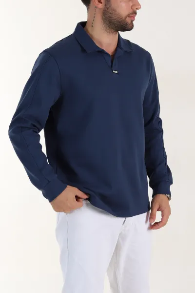 İndigo Polo Yaka Uzun Kollu Erkek Sweatshirt 397138
