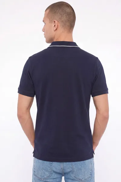 İndigo Polo Yaka Yarım Fermuarlı Erkek Tişört 471704