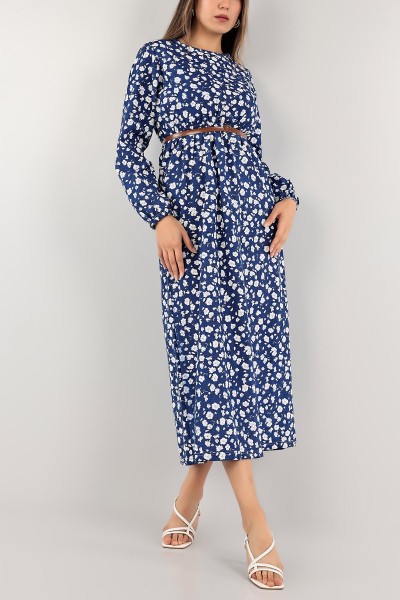 İndigo Poplin Dokuma Elbise 118987