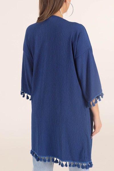 İndigo Püskül Detay Seul Kimono Hırka 168592