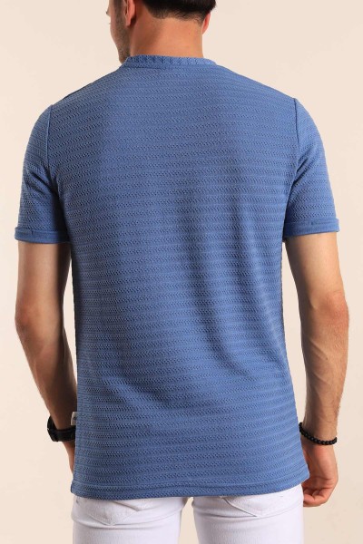 İndigo Regular Fit Dokulu Erkek Tişört 187553