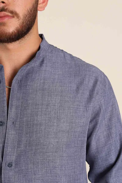 İndigo Regular Fit Hakim Yaka Uzun Kollu Erkek Gömlek 370040