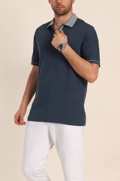 İndigo Regular Fit V Patlı Polo Yaka Erkek Tişört 349810