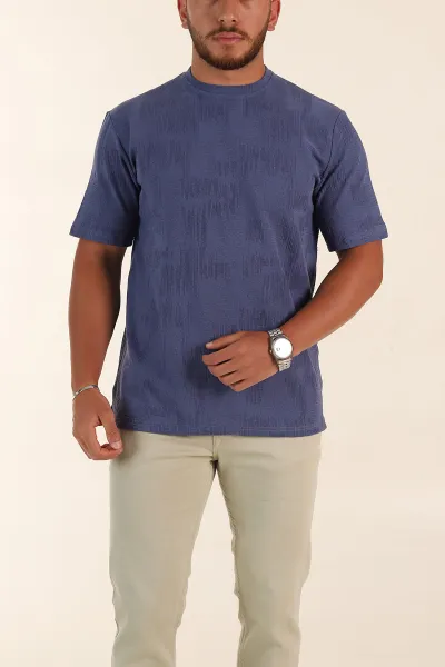 İndigo Relaxed Fit Dokulu Erkek Tişört 358016