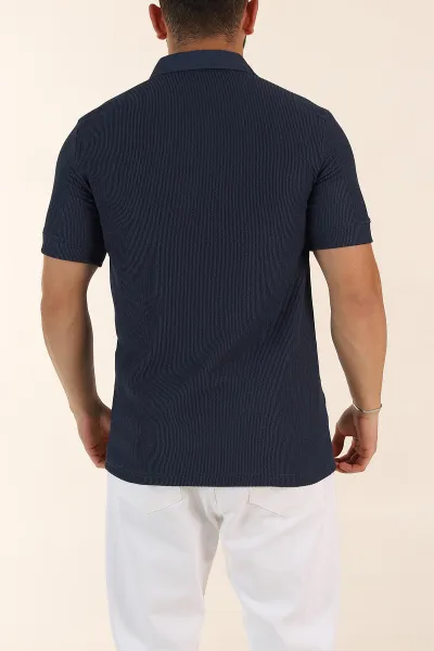 İndigo Relaxed Fit Dokulu Patlı Polo Yaka Erkek Tişört 370268