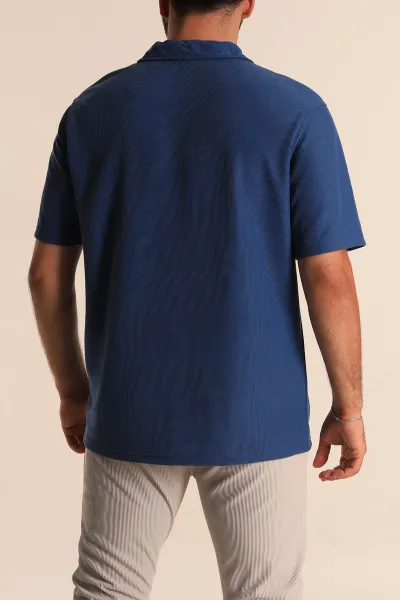 İndigo Relaxed Fit Fermuarlı Polo Yaka Erkek Tişört 279201
